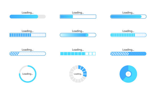 Loading icon set isolated on white background. Progress bar collection. Colorful icons for interfaces. Simple beautiful modern graphic design. Flat style vector illustration. Loading icon set isolated on white background. Progress bar collection. Colorful icons for interfaces. Simple beautiful modern graphic design. Flat style vector illustration. loading stock illustrations