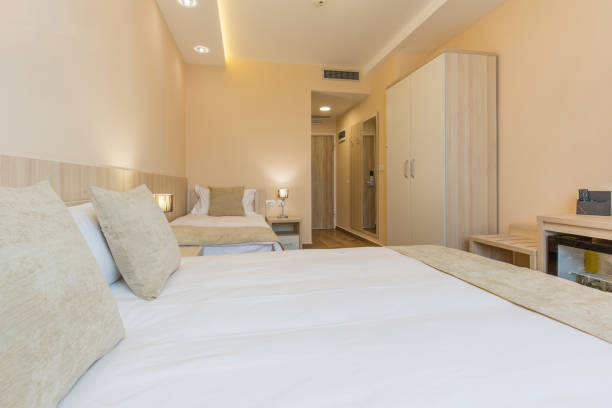 istock Hotel room interior, bedroom 1139753263