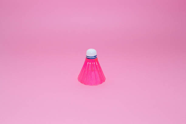 istock Pink badminton shuttlecock isolated on the pink background. 1139753291