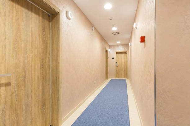 istock Hotel corridor with marble floor 1139753297