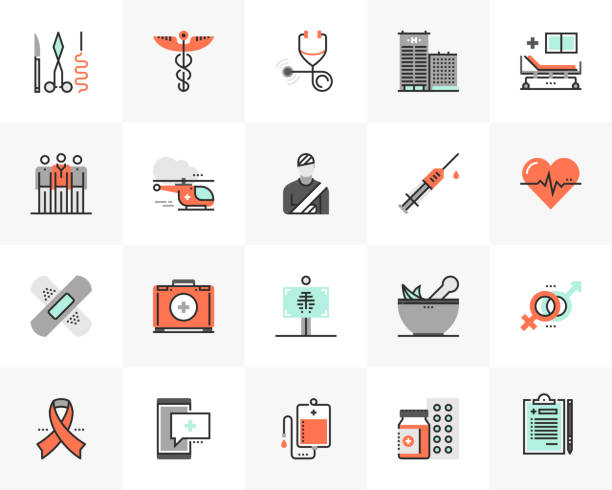 healthcare futuro next icons pack - scientific imaging technique illustrations stock-grafiken, -clipart, -cartoons und -symbole