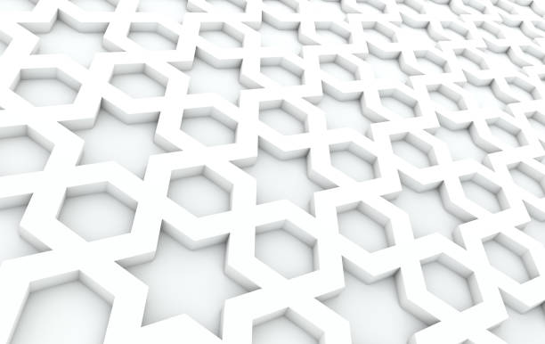 istock Abstract white girih pattern in authentic arabian style. Extruded muslim ornament. 3d render illustration. Islamic geometry pattern. 1139759963