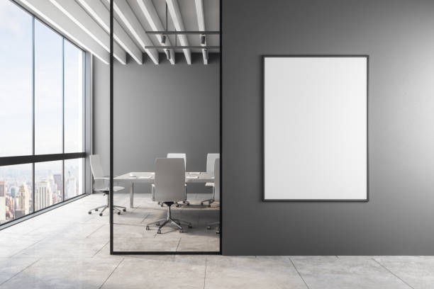 istock Modern meeting room with banner 1139760450