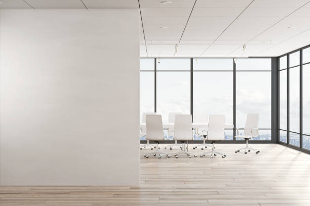 istock Contemporary meeting room with empty copyspace 1139760527