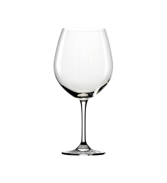 istock Empty clear classic elegant wine glass isolated on white background. Side view. 1139765615