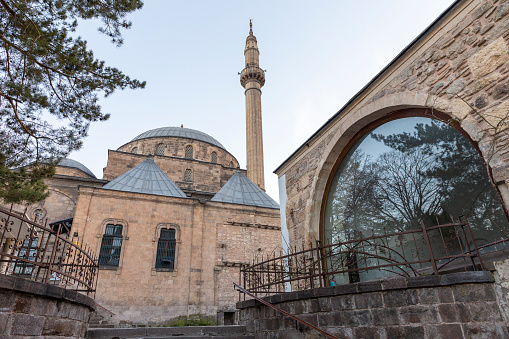 AFYONKARAHISAR,TURKEY,FEBRUARY 5,2019: Mevlevi mosque view in Afyonkarahisar. Mosque is one of the most important holly places after Konya. Afyonkarahisar is a city in western Turkey, the capital of Afyon Province.