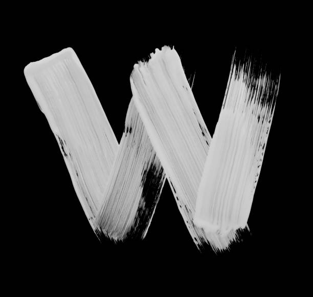 Paint brush Stroke Letter W