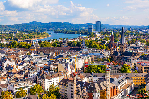 aerial of Bonn, the former capital of Germany