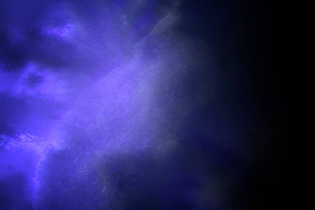 Dark Purple Dramatic Watercolor Painted Background with vignette and copy space