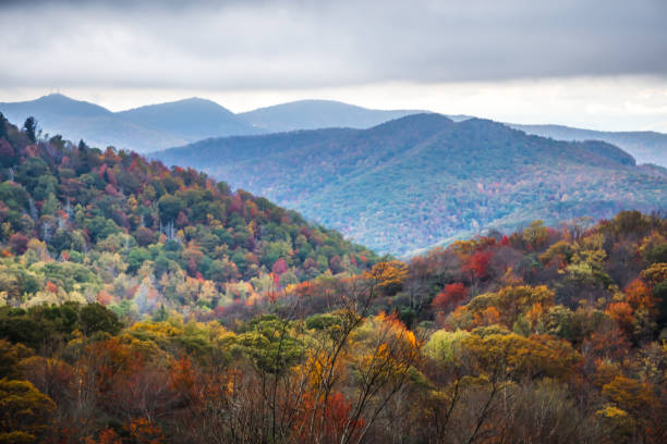 istock blue ridge and smoky mountains changing color in fall 1139781233