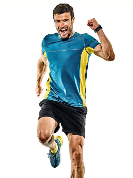 istock mature man running runner jogging jogger isolated white background 1139782405