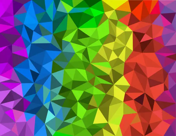 Vector illustration of Low Poly Texture - Rainbow