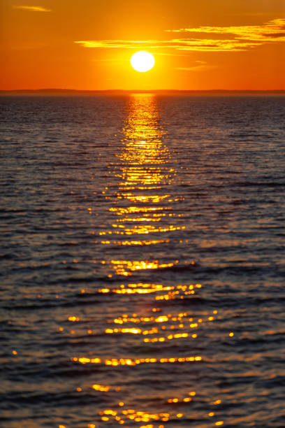istock bright orange sun with reflection in the water during sunset over the sea 1139792962