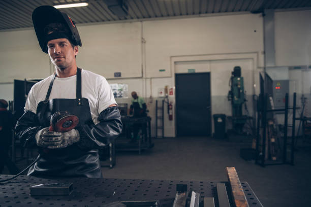 istock Industrial Welder With Torch 1139793789