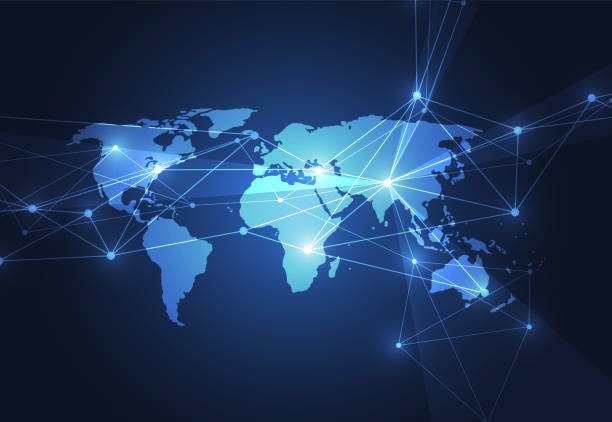 istock Global network connection. World map point and line composition concept of global business. Vector Illustration 1139796254