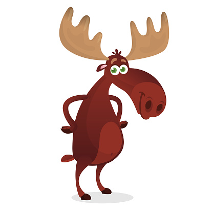 Cool Cartoon Moose Stock Illustration - Download Image Now - Moose ...