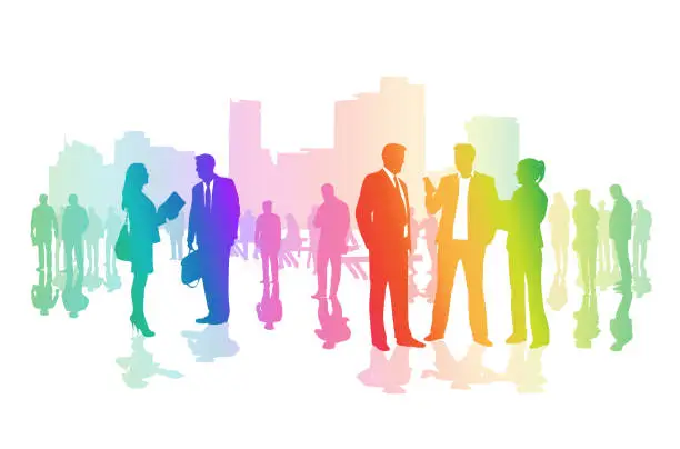 Vector illustration of Business Front Line Rainbow