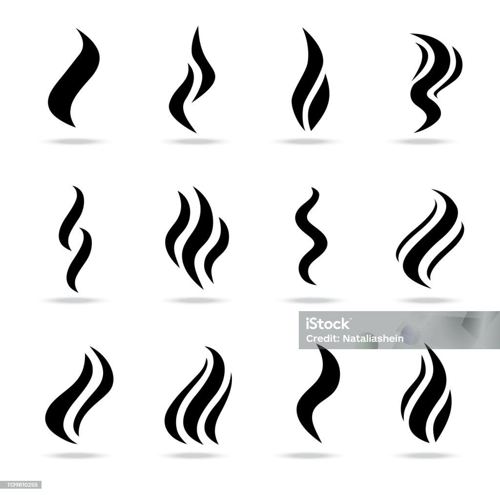 Smoke puff vector icon set illustration isolated on a white background Smoke puff vector icon set illustration isolated on white background Icon Symbol stock vector