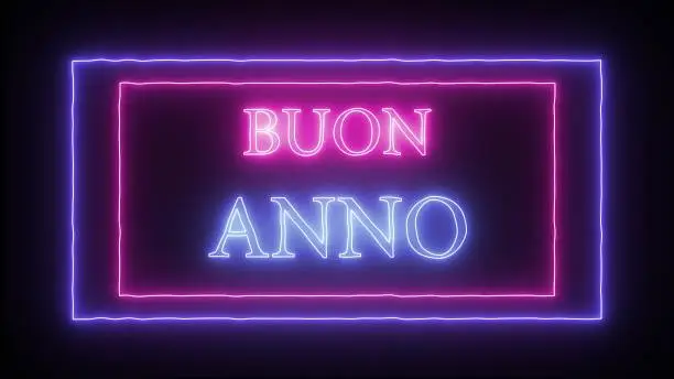 Neon sign 'Buon Anno'- Happy New Year in italian language