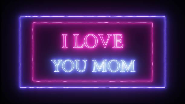istock Neon sign 'I love you mom' 1139813842