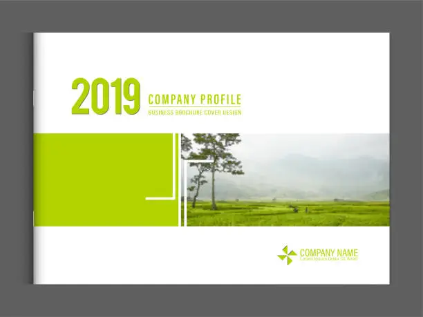 Vector illustration of Cover design template corporate business annual report brochure poster company profile catalog magazine flyer booklet leaflet. Landscape cover page design element sample image with Gradient Mesh.