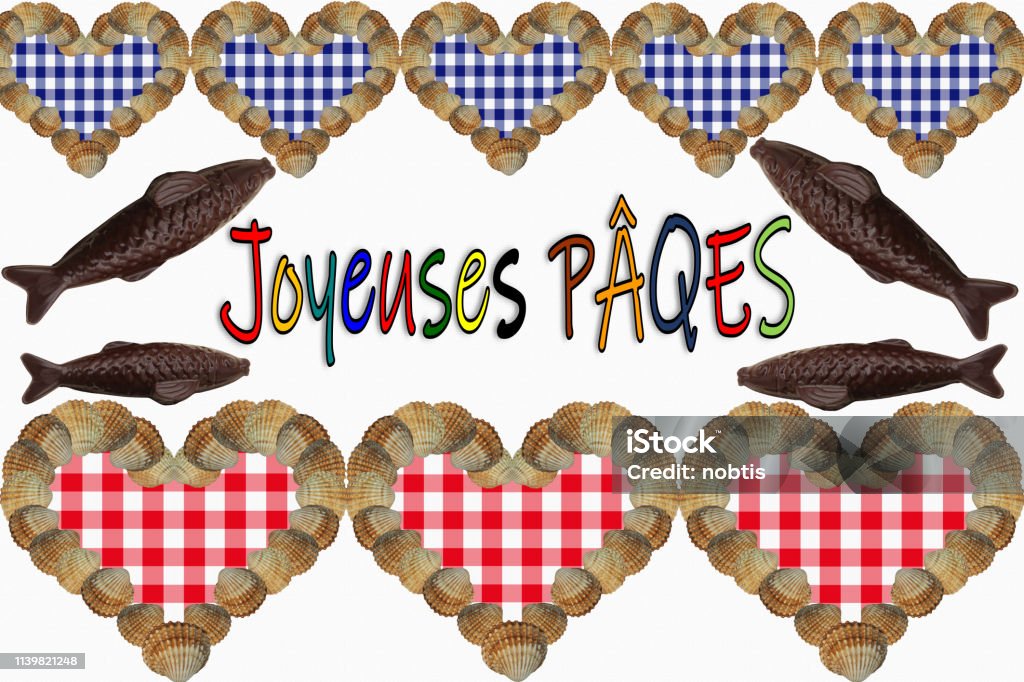 Happy easter  Chocolate fish  Easter party  French Culture Backgrounds Stock Photo