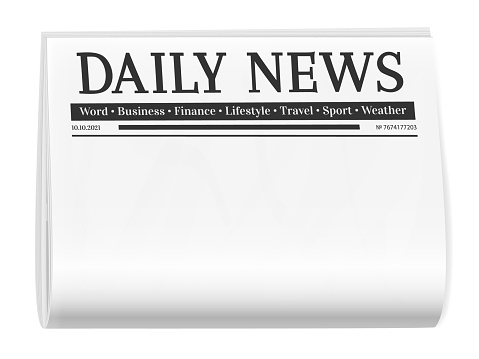 Folded newspaper. Blank background for news page template