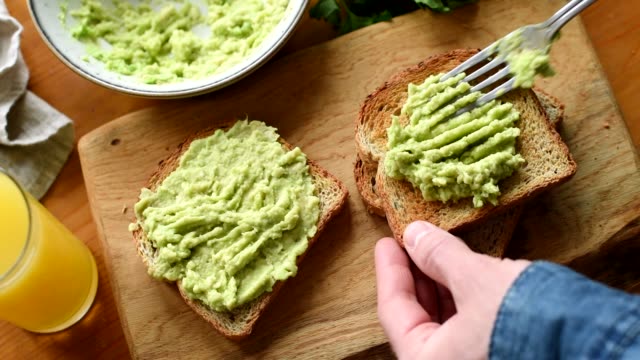 Making avocado toast HD footage