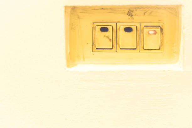 istock old vintage electrical switch mode ON and OFF  energy 1139828564