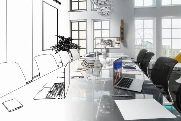 istock Inside the meeting room (planning) - 3d illustration 1139837596