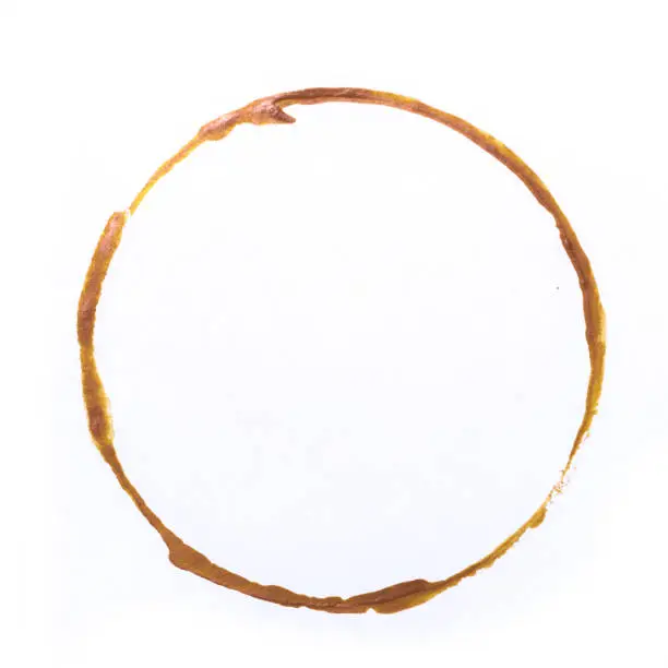 Photo of tee or coffee cup rings isolated on a white background