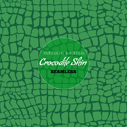 Reptile Alligator skin seamless pattern. Crocodile skin texture for textile design. Flat color style vector illustration.