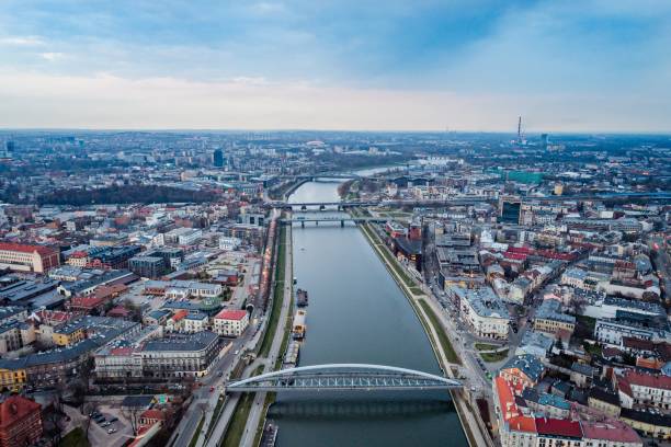 istock Aerial drone view on bridge over Vistula river in Cracow. 1139845867