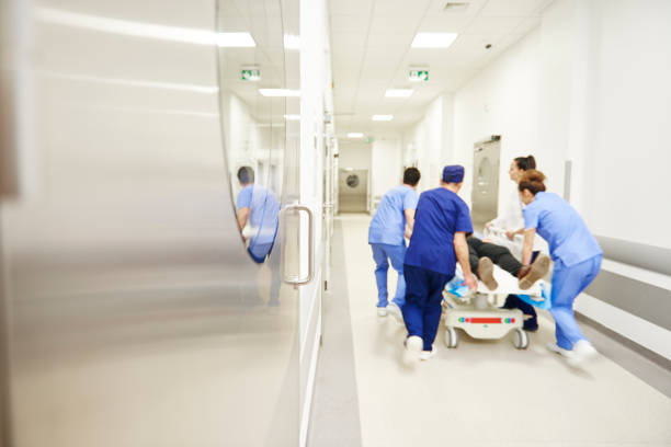 istock Team of doctors running in a hurry 1139846223