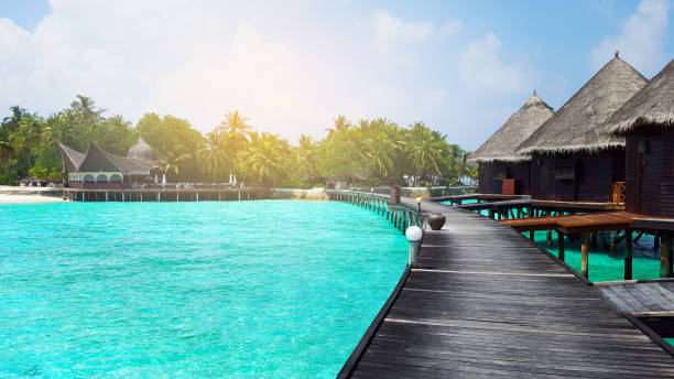 istock Water villa resort at Maldives island. 1139849176