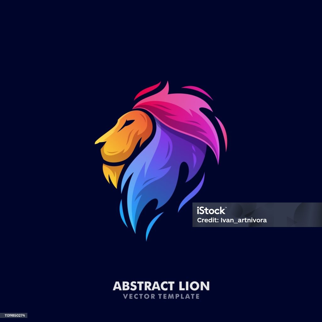 Modèle de vecteur d’illustration de Lion abstrait - clipart vectoriel de Lion libre de droits