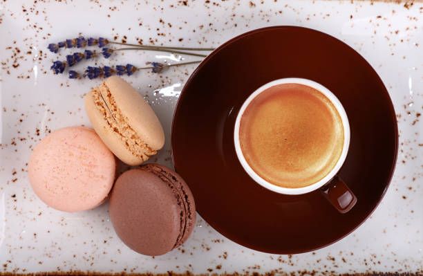 istock Directly Above Shot Of Coffee And Macaroons On Table 1139850946