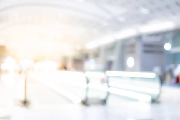istock Abstract blur airport terminal. Blurred hall interior in transportation building. Defocused effect background or backdrop for travel industry concept. 1139855337