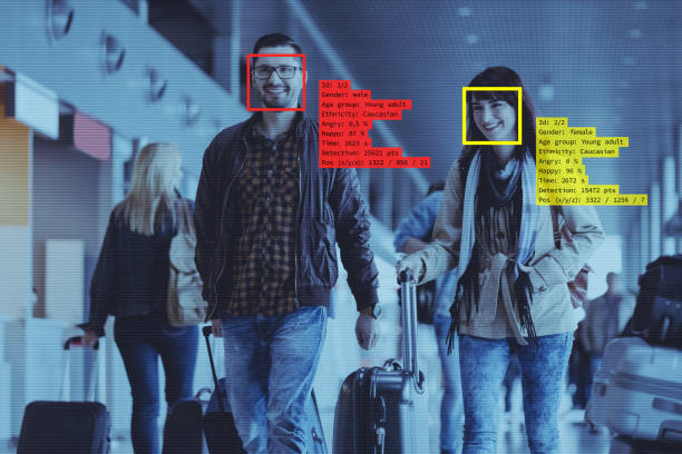 機場的面部識別技術 - 乘客 圖片 個照片及圖片檔