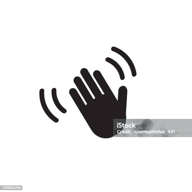 Hand Wave Waving Hi Or Hello Gesture Line Art Vector Icon For Apps And Websites Stock Illustration - Download Image Now