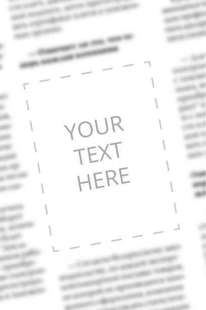 istock White dashed sguare with written words Yout text here on blurred paper background. Mockup for your heading and text abstract on newspaper page. Short passage with copy space in advertising booklet. 1139871152