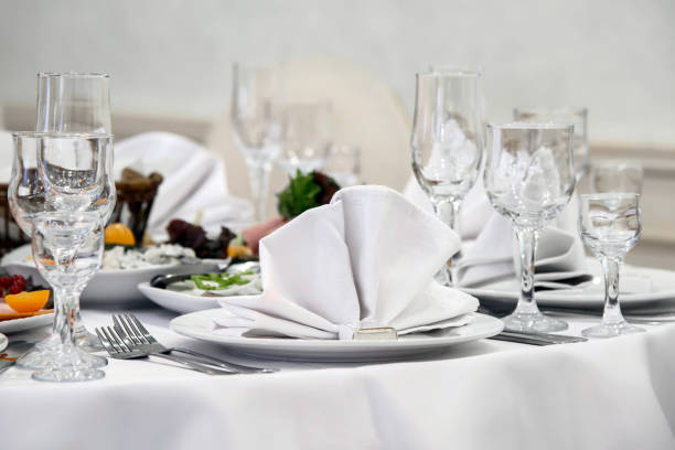 istock Luxury festive table with delicious food and drinks. 1139872119