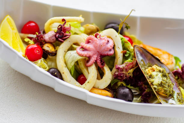 istock seafood cocktail, chef's salad, restaurant menu 1139872891