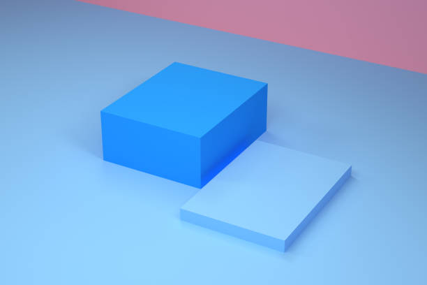 istock Blue and pink 3d shape Minimalist scene geometrical abstract background, 3D render. 1139873883