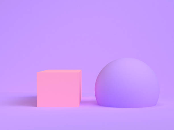 istock Purple and pink 3d shape Minimalist scene geometrical abstract background, 3D render. 1139874242
