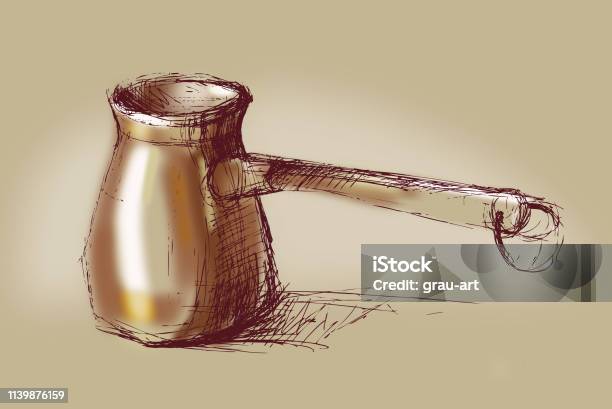 Cezve Stock Illustration - Download Image Now - Abstract, Art, Art And Craft