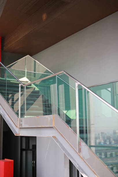 istock Staircase and handrail to the upper floor. 1139880345