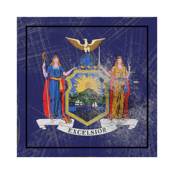 istock Old New York State flag 1139881511