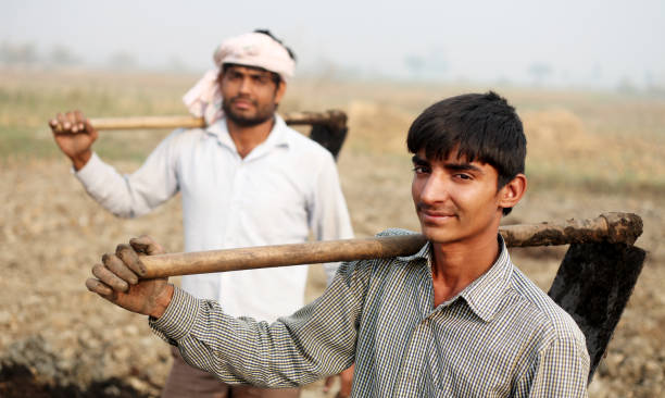 istock Rural farmer portrait with garden hoe 1139883722