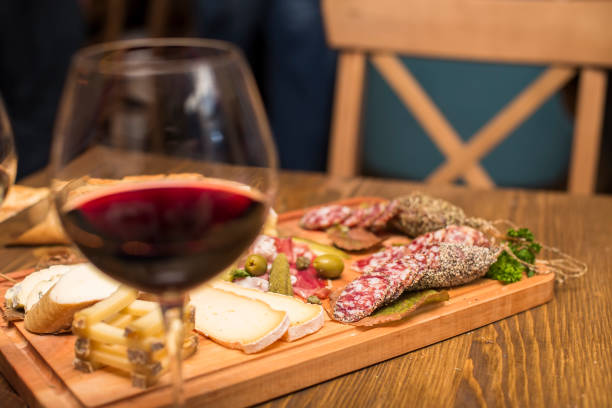 istock Cheese, sausages and red wine as an appetizer 1139885424